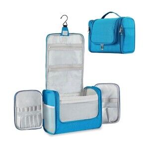 Large toiletry travel bag, blue